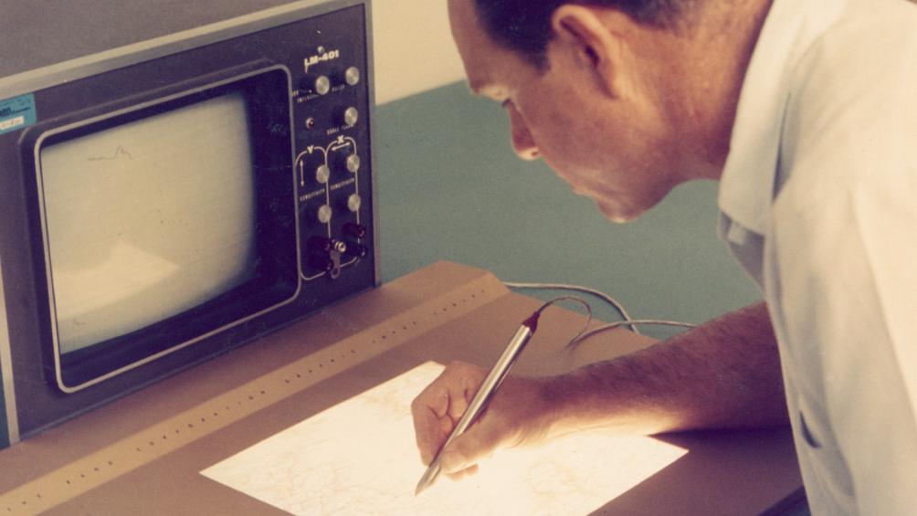 Man using the RAND Tablet