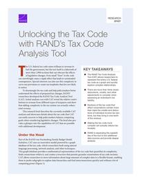 Cover: Unlocking the Tax Code with RAND's Tax Code Analysis Tool