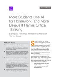Cover: More Students Use AI for Homework, and More Believe It Harms Critical Thinking