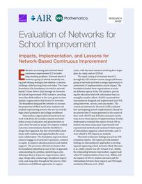 Cover: Evaluation of Networks for School Improvement