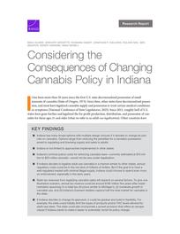 Cover: Considering the Consequences of Changing Cannabis Policy in Indiana