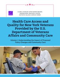 Cover: Health Care Access and Quality for New York Veterans Provided by the U.S. Department of Veterans Affairs and Community Care