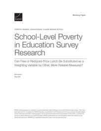 Cover: School-Level Poverty in Education Survey Research