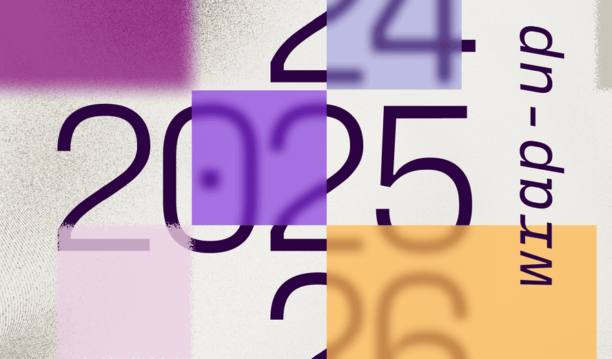 The year 2025 centered between 24 and 26 with the word wrap-up next to it